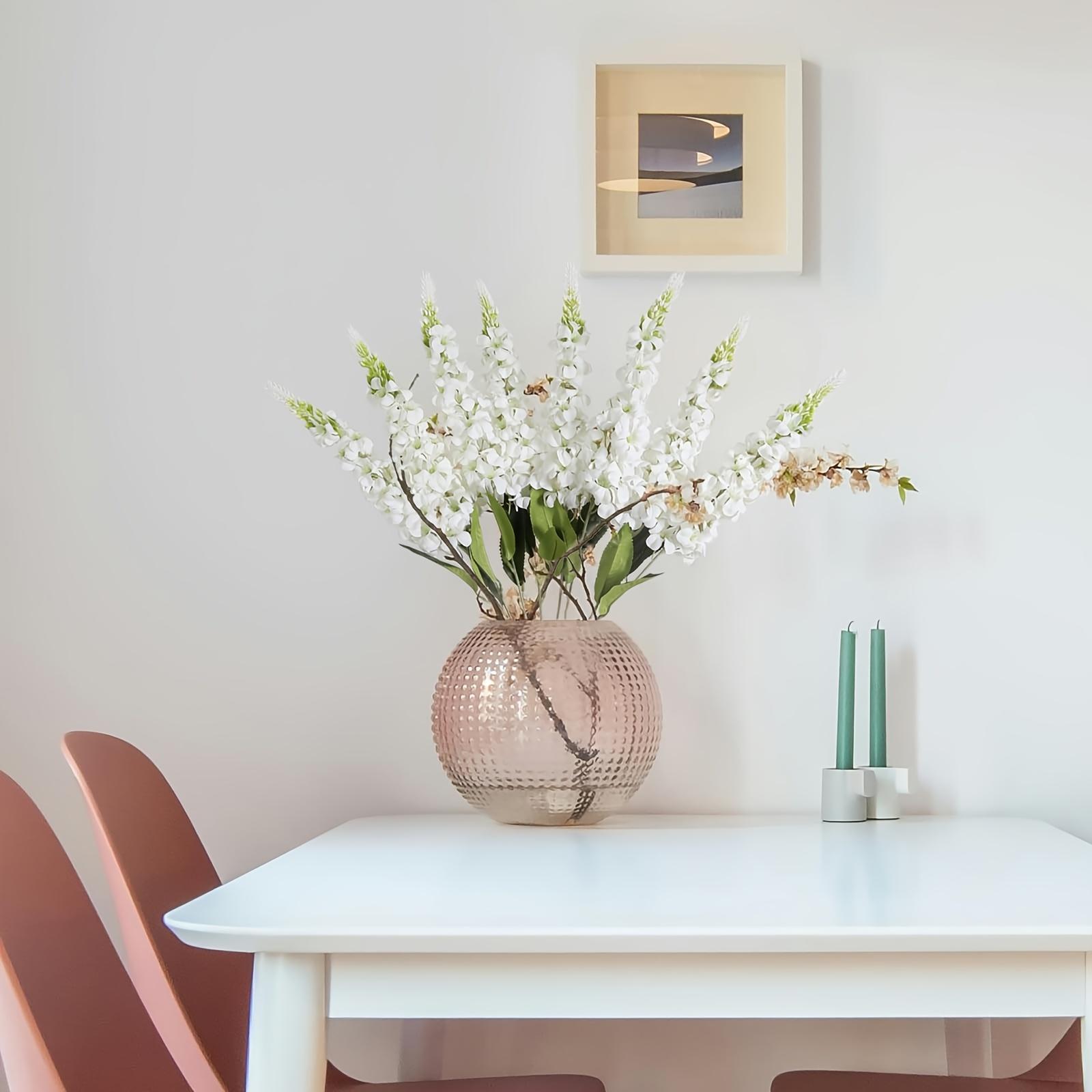 7 artificial geraniums - long-stemmed hyacinths suitable for home, outdoor, garden, wedding, and party decorations; plastic artificial flowers suitable for Easter, Valentine's Day, and centerpiece displays.