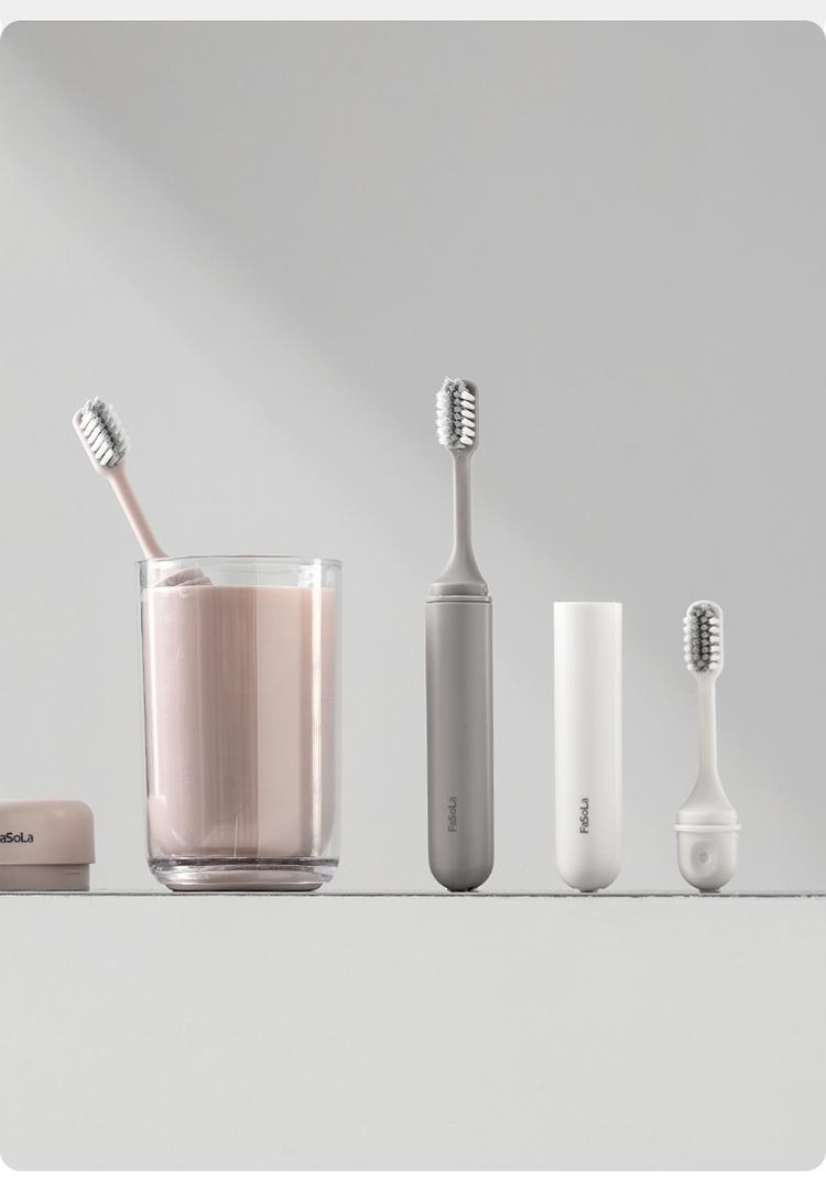 FaSoLa Travel Folding Toothbrush Multi-Functional Gum Protection Toothbrush Dustproof Small Head Toothbrush High-End Travel Portable Toothbrush