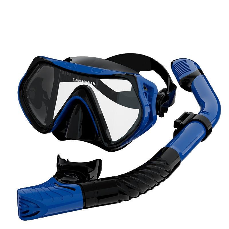Diving Goggles Snorkeling Full Dry Snorkel Set Large Frame Swimming Goggles Liquid Silicone Swimming Equipment Diving Goggles  stealth snorkel