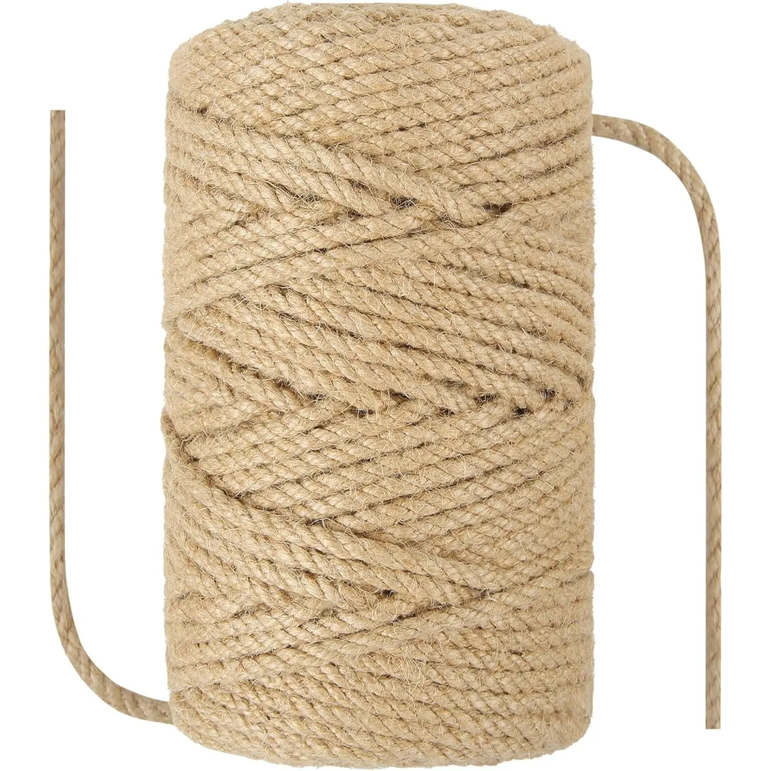 1/4 in (6 mm) X 328 Ft (100 Meters) Natural Heavy Duty Thick Sisal Hemp Rope Twine for Cat Scratcher Post Tree, Garden, Binding, Crafts Packing Material