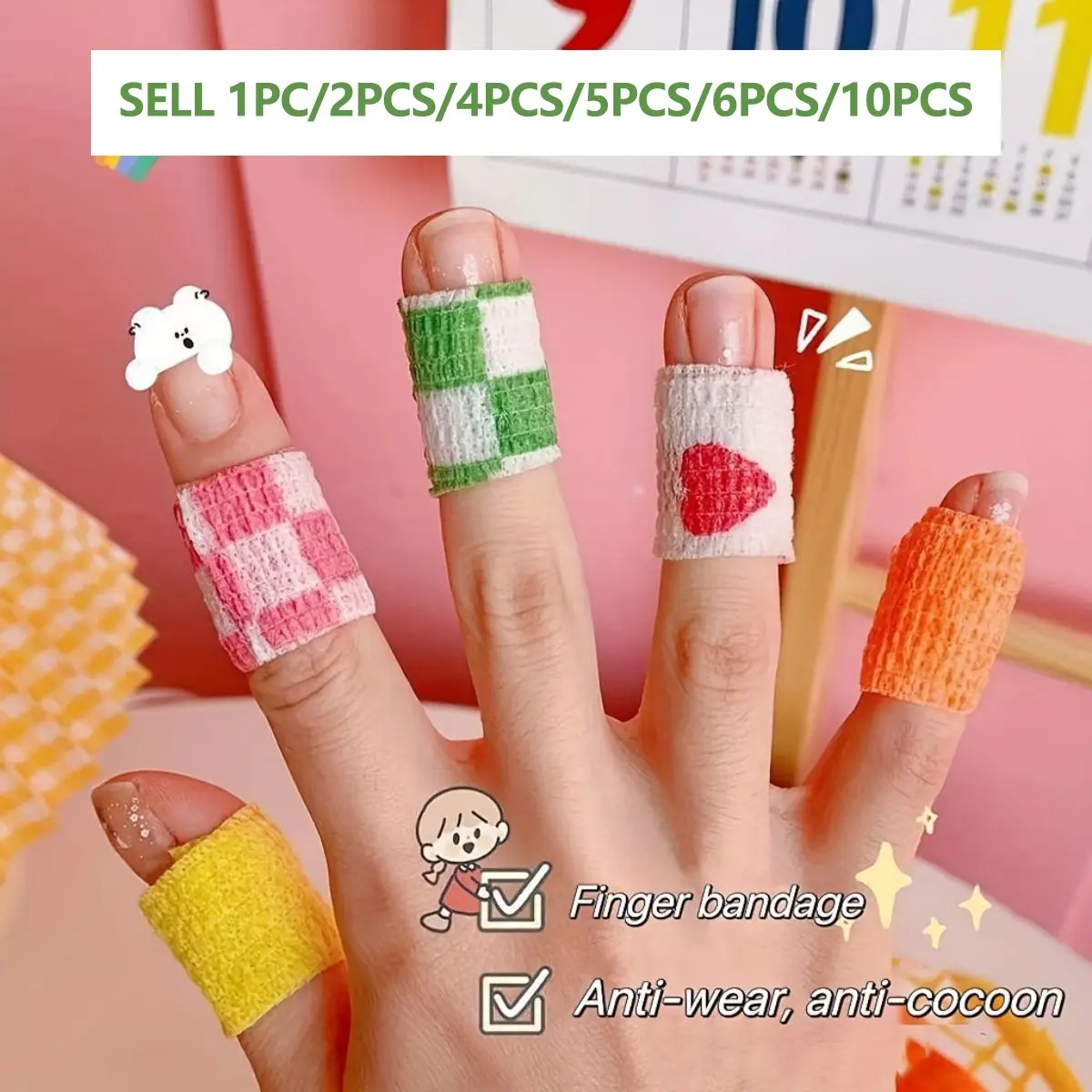 Elastic Self-Adhesive Bandages, Bandage Wrap for Sports Injuries, Breathable Sports Tape, Athletic Tape, Comfortable & Breathable Design, Multi-Pack Options (1pc/2/4/5/6/10pcs)