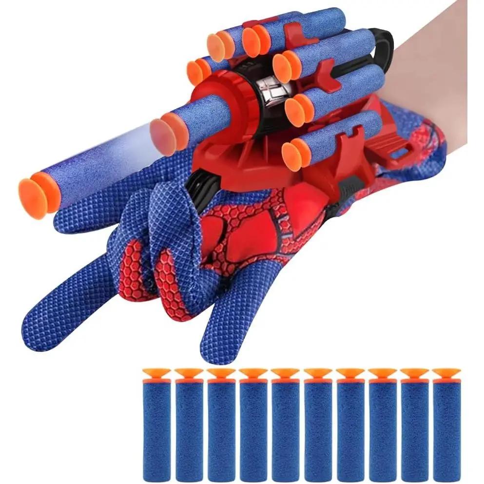 Spider Web Shooters with Gloves, Wrist Launcher Toy Set, Superhero Role Play Toys for Kids, Gift for Birthday, Halloween, Cosplayfidget toys
