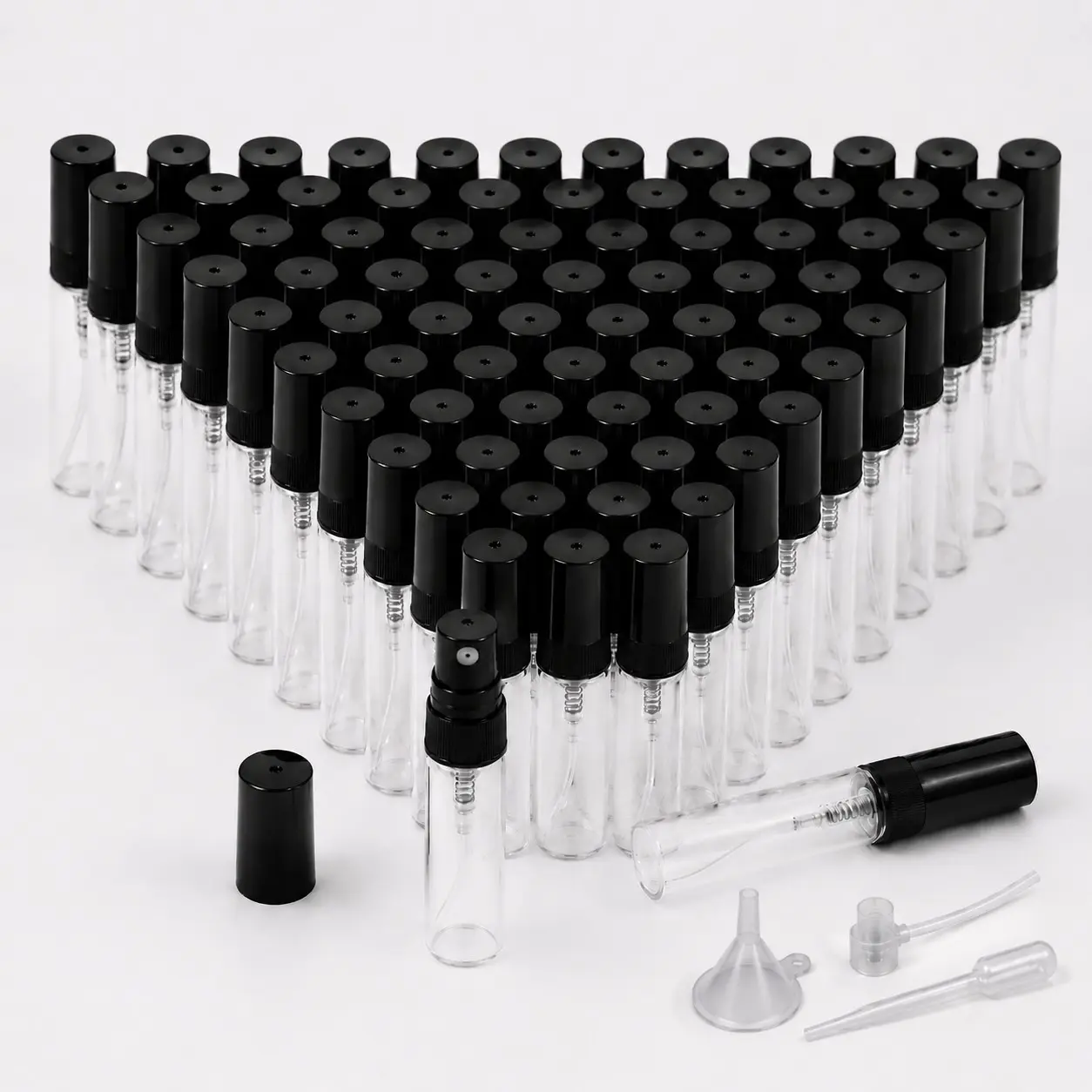 5/10Pcs 2/3/5/10ml Mini Spray Bottles Portable Perfume Bottles Clear Glass Bottles Empty Fine Mist Atomizer Small Refillable for Cologne Perfume fragrances Liquid Sample Containers