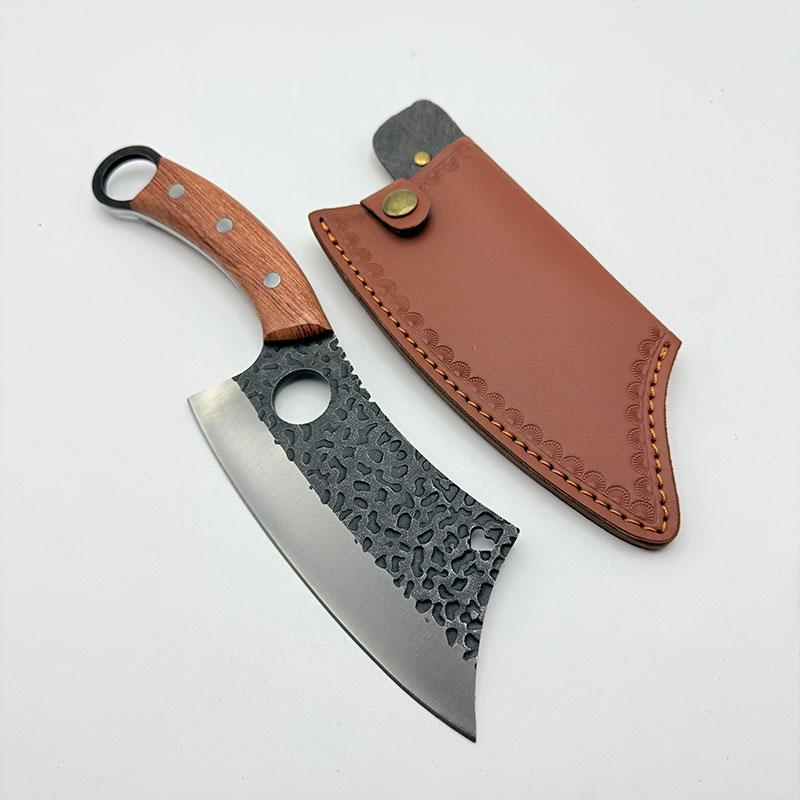 Premium Stainless Steel Forging Meat Cleaver and Bone Knife, Wooden Handle, Ideal for Home Cooking, Camping, BBQ, Festival Use, Stainless Steel Knives