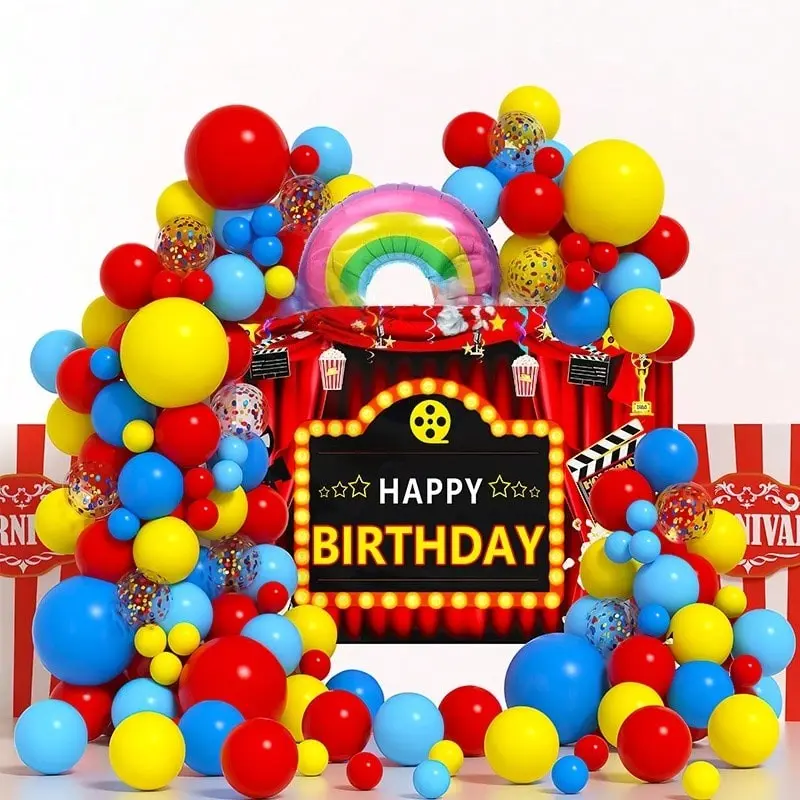 76-Piece Carnival Party Decorations, Circus Theme Balloon Arch Kit, Primary Colors, Baby Shower, Birthday, Wedding Decorations
