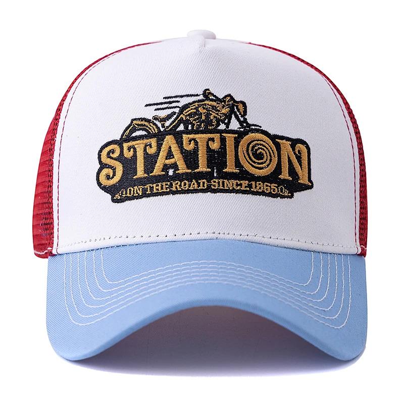 Unisex Mesh Trucker Hat Summer Breathable Cap Embroidery Letter Pattern Streetwear Baseball Cap