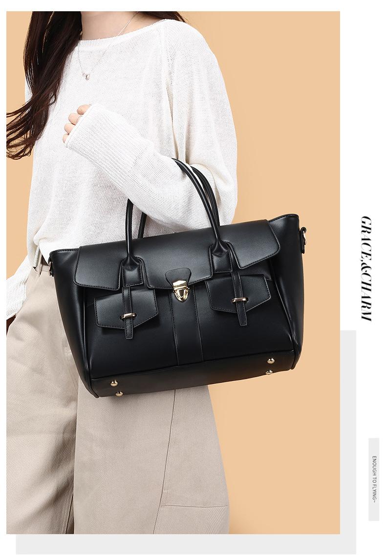 Vintage Handheld Tote Bag, New Large-Capacity Briefcase for Women, Suitable for Business Trips and Commuting