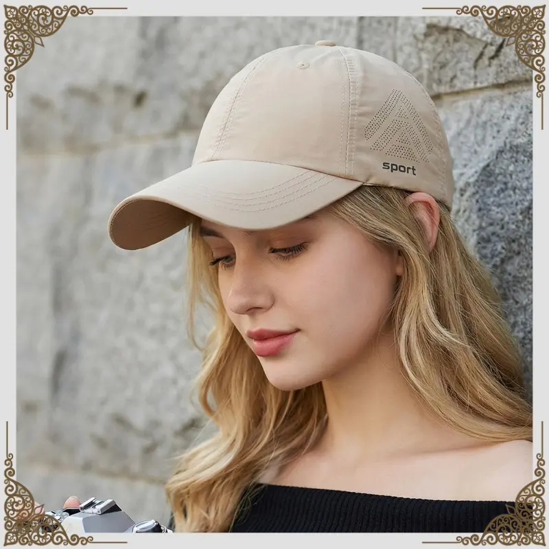 Mens Womens Khaki Baseball Cap Quick Dry Sport Sun Hat Breathable Lightweight Adjustable Running Cap Summer Outdoor Sports Hat Gym Workout Hiking Fishing Golf Travel Bicycle Tennis Beach Caps Men