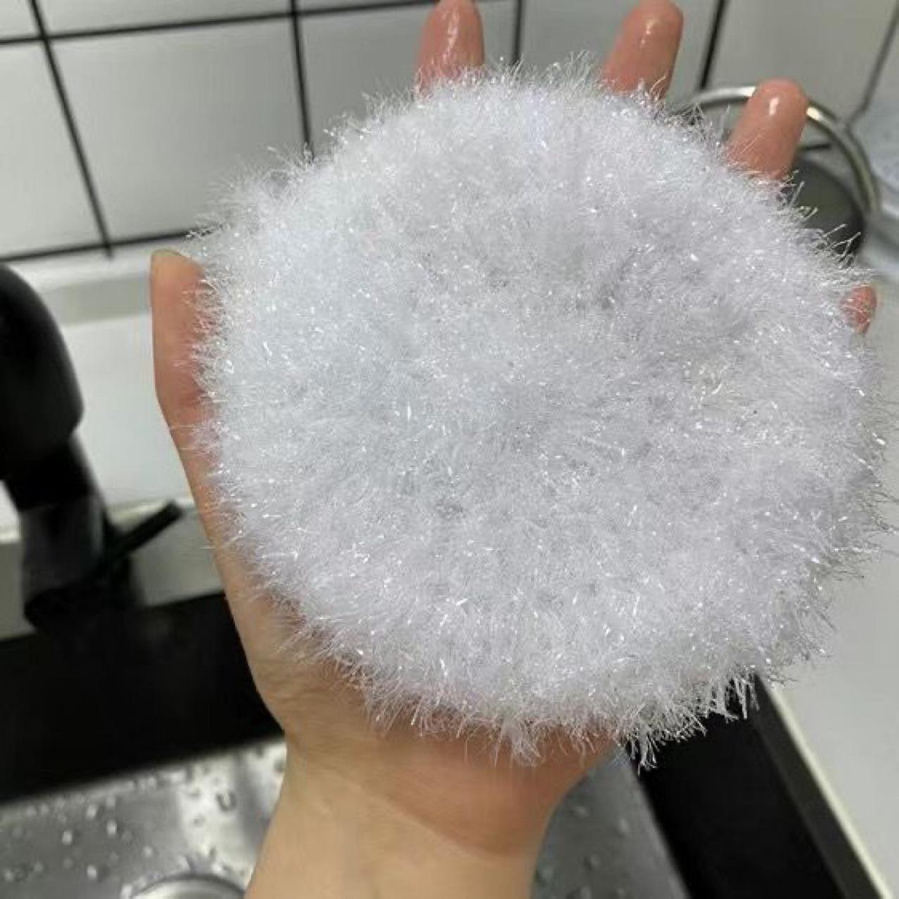 [3-Pack] Korean Handmade Crochet Acrylic Cute Candy-Colored Round Dish Towels, Portable Cleaning Cloths, Random Colors