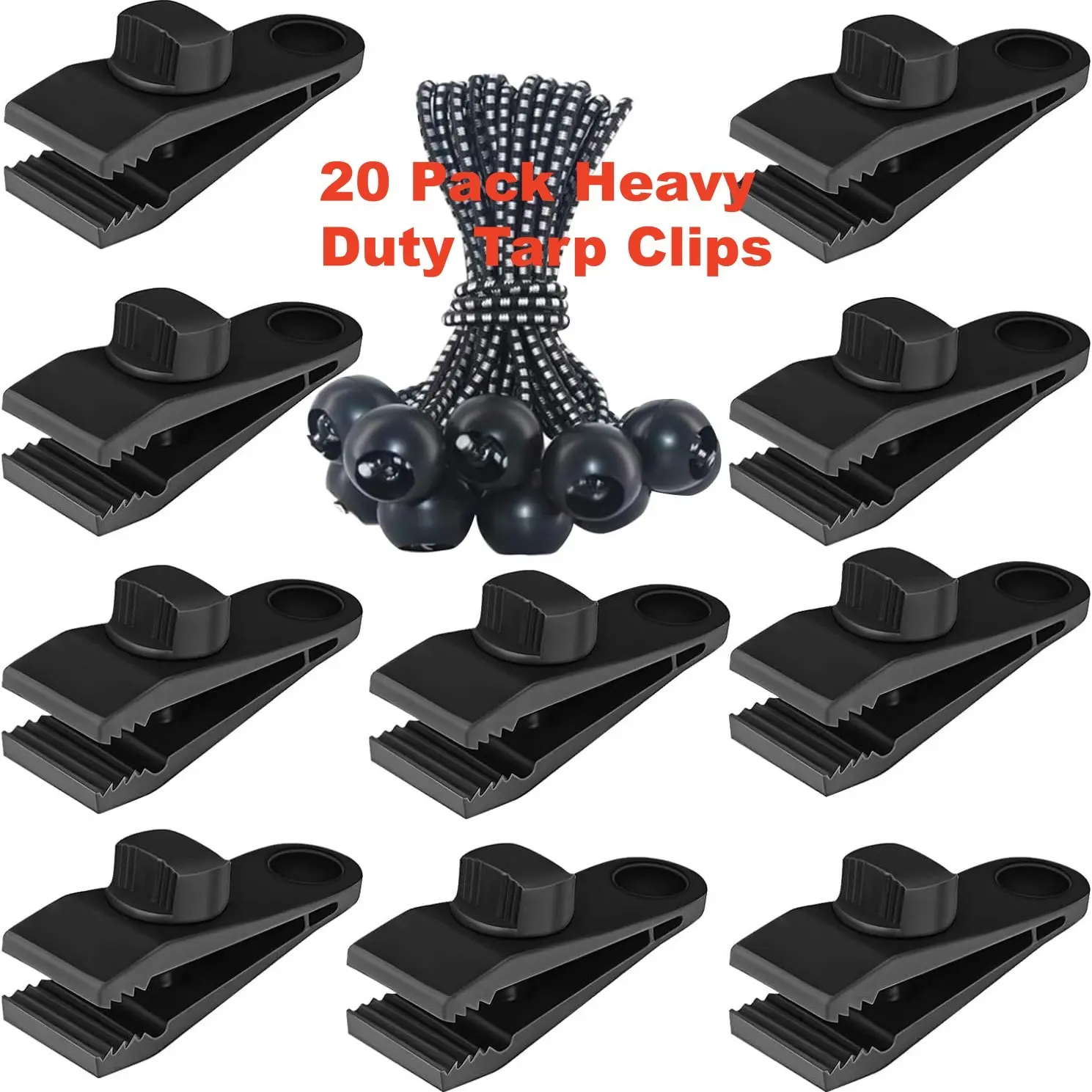 Tarp Clips Heavy Duty Lock Grip, 20 Pack Tarp Clamps Heavy Duty, Shark Tent Fastener Clips Holder, Pool Awning Cover Bungee Cord Clip, Car Cover Clamp
