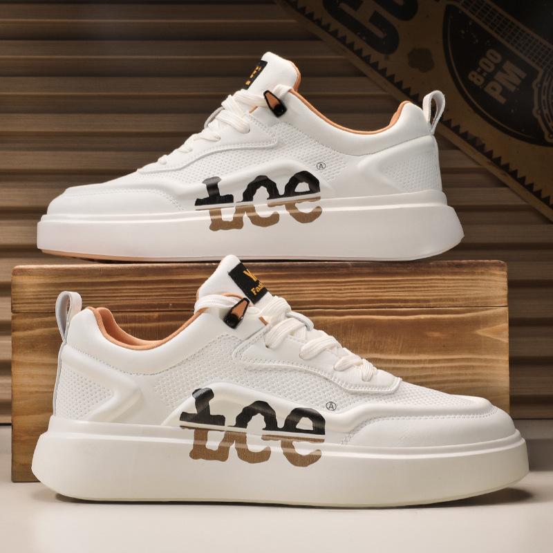 2026 Hot-selling men's shoes: Spring high-end versatile casual sneakers for teenagers, sporty thick-soled height-increasing white trendy shoes