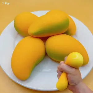 Mango Squeeze Toy Set, Squeezable Stress Relief Grip Toys, Indoor Realistic Fruit Decorations, Fun Gift for Festive Parties, Squishy Fruit