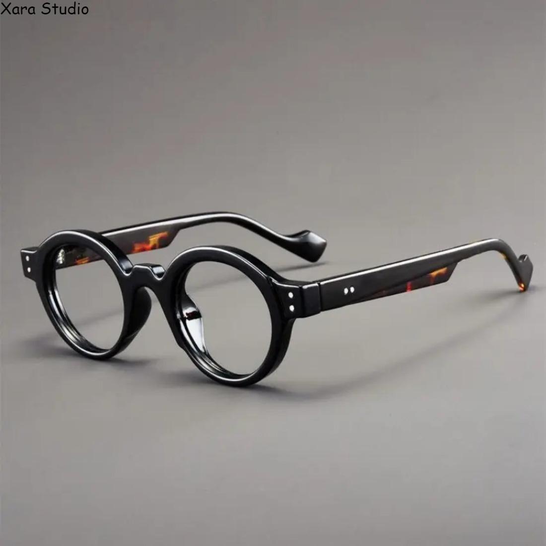 Retro Small Round Blue Light Glasses for Women – Trendy 2025 Style Color Block Frames, Lightweight Non-Prescription Eyewear for Work, Study & Screen Use – Stylish Comfortable Glasses for Daily Wear & Fashion Outfits