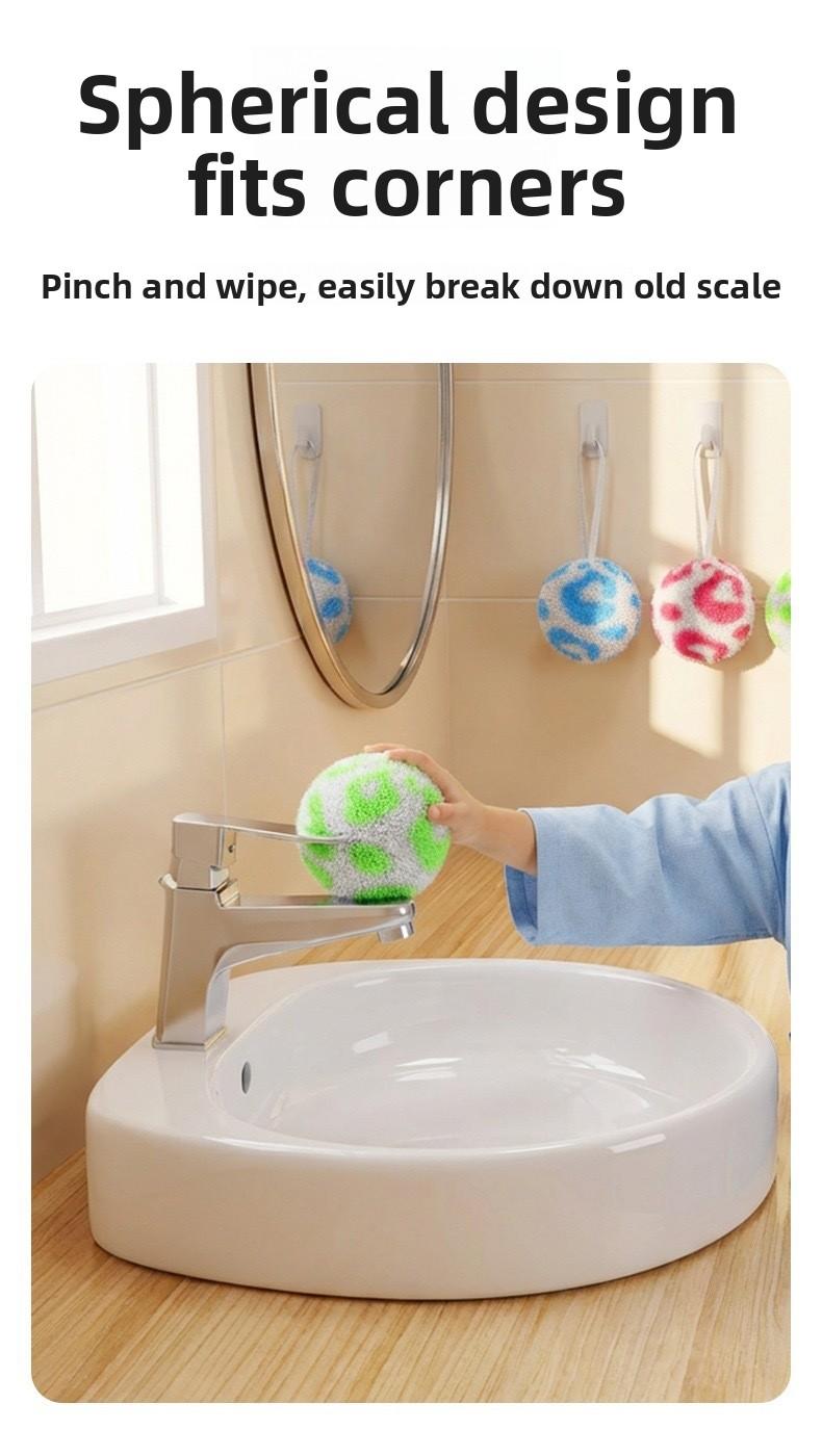 Bathroom Sink Cleaning Ball Scrubber Countertop Tub Brush for Washbasin Cleaning Multi - Purpose Bathroom Cleaning Tool