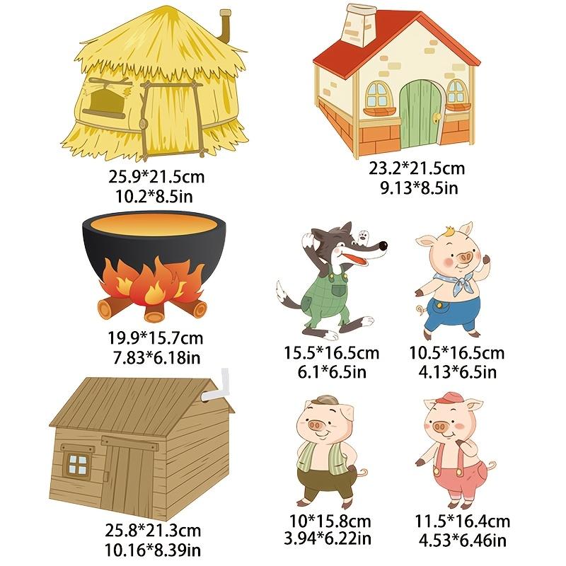 Three Little Pigs Build A House: Story-Themed Felt Teaching Aids, Role-Play Props, Interactive Classroom Supplies for Teachers, Back-to-School Teaching Tools