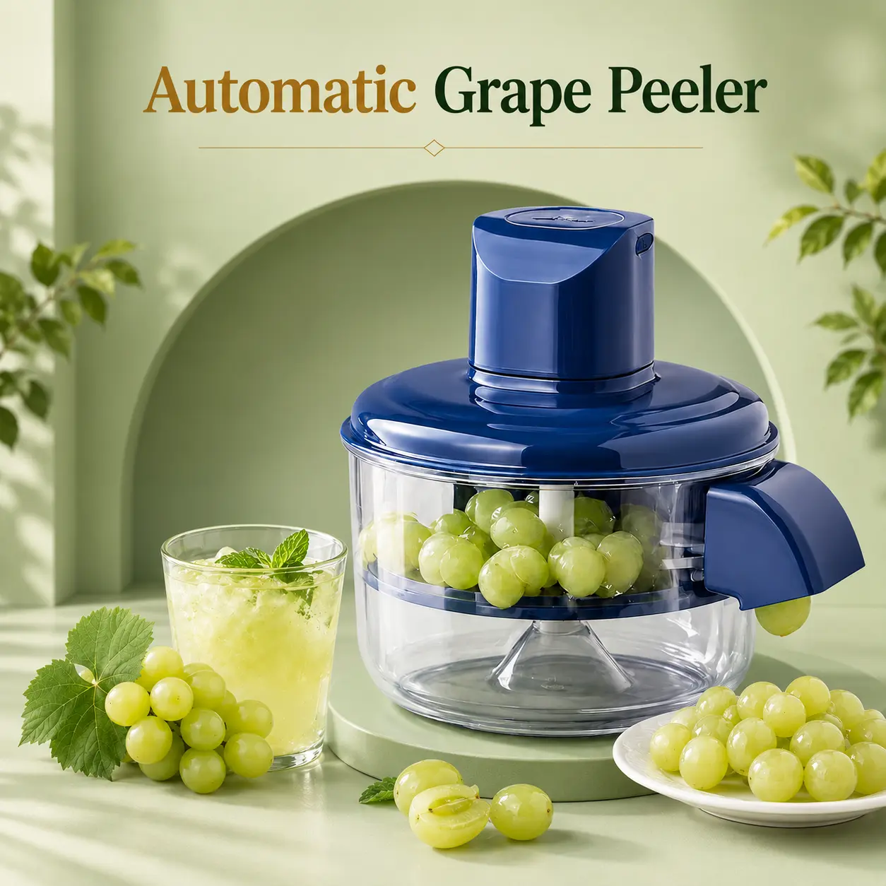 Electric Grape Peeling Machine, 20s Fast Peeling Rechargeable Wireless Tool, Easy-Clean Mini Food Processor for Grapes, Garlic, Cherries, Tomatoes, Home Use,Commercial,Cotton,Powerful
