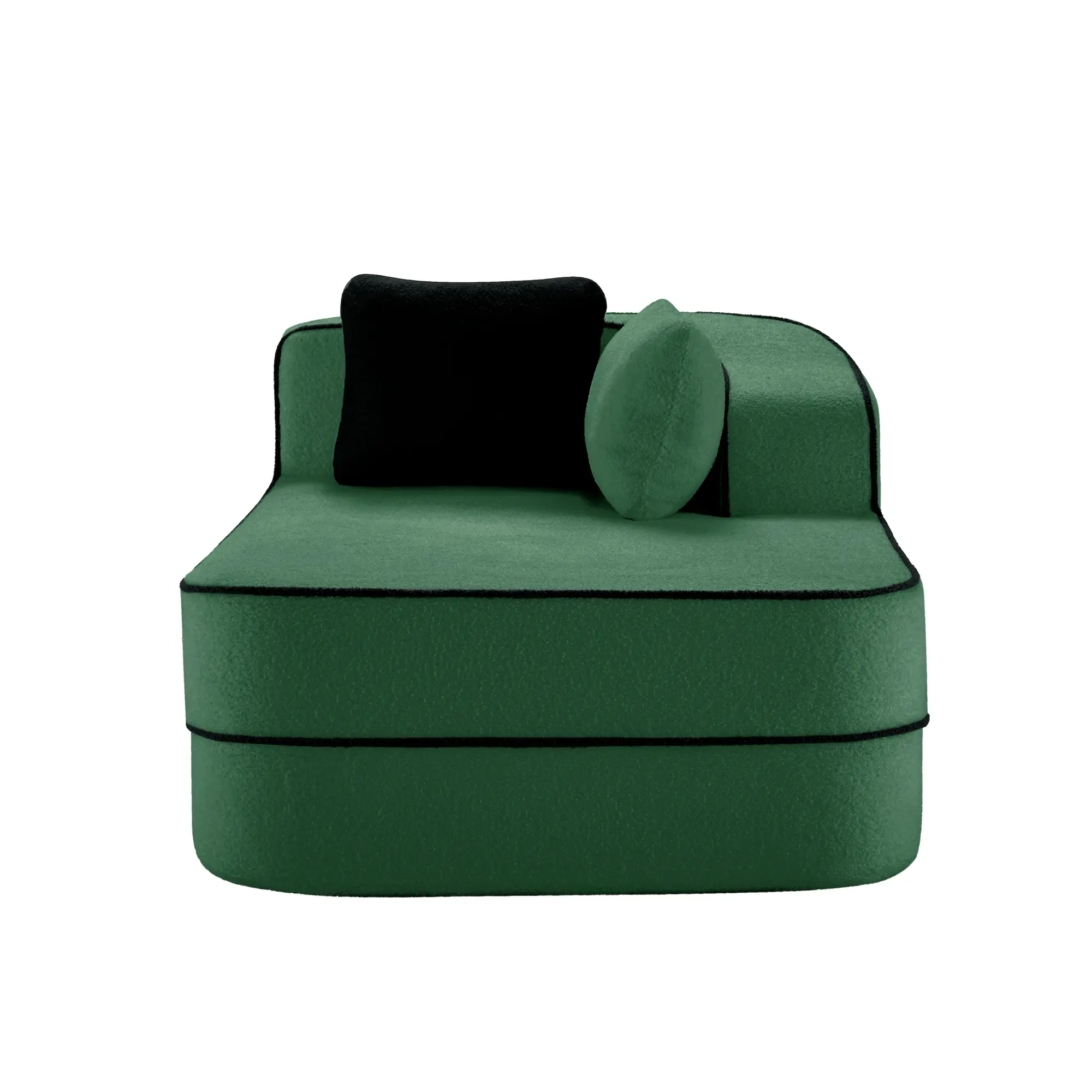 Nokaa Right Chaise Sofa with Pillows Teddy Fabric Couch for Living Room, Green L-Shaped Sectional Sofa with Chaise Lounge, Cozy Upholstered Sofa with Pillows, Modern Sofa for Living Room, Family Room, Apartment