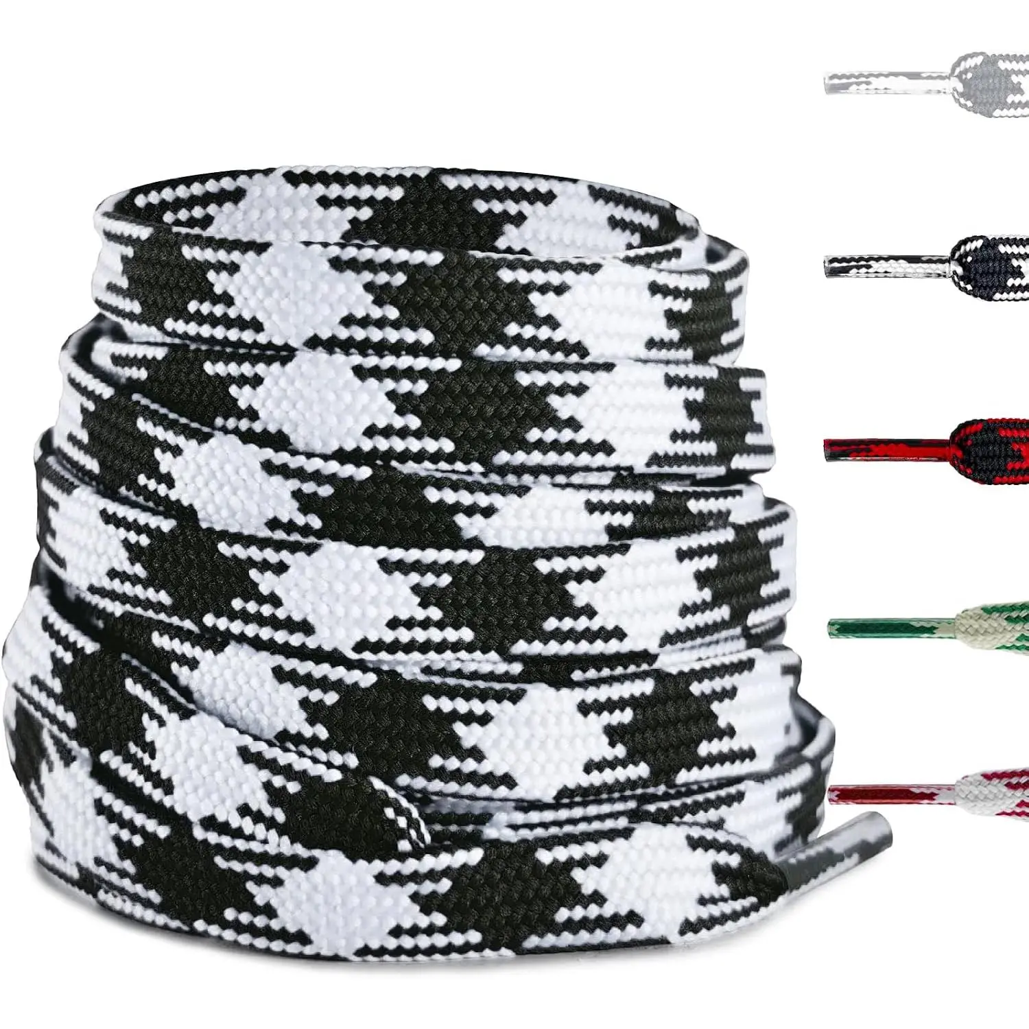 Colored Flat Shoe Laces for Sneakers, 5/16"(8MM) Argyle Shoelaces  Strings