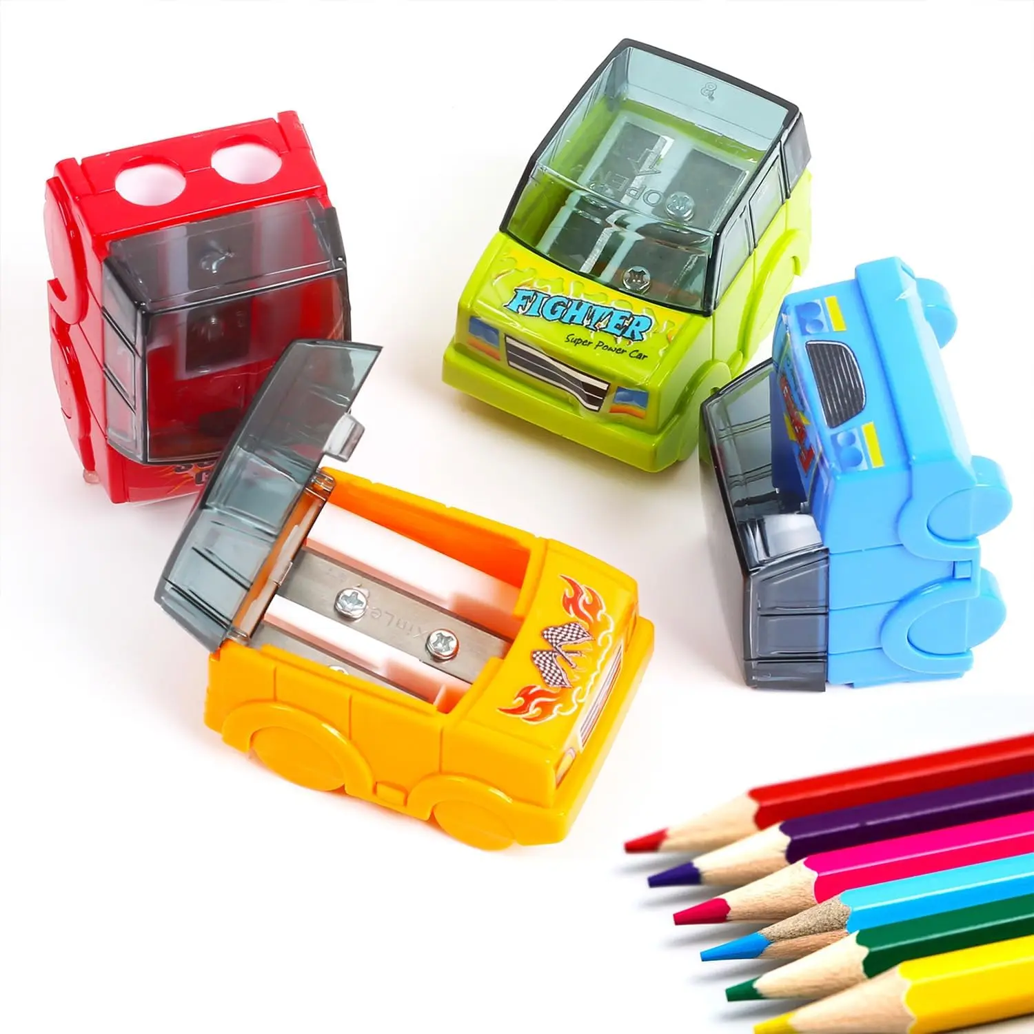 Pencil Sharpeners, 4 count  Shape Manual Pencil Sharpeners, Hole with Handheld Pencil Sharpener for  Students School Class  Office