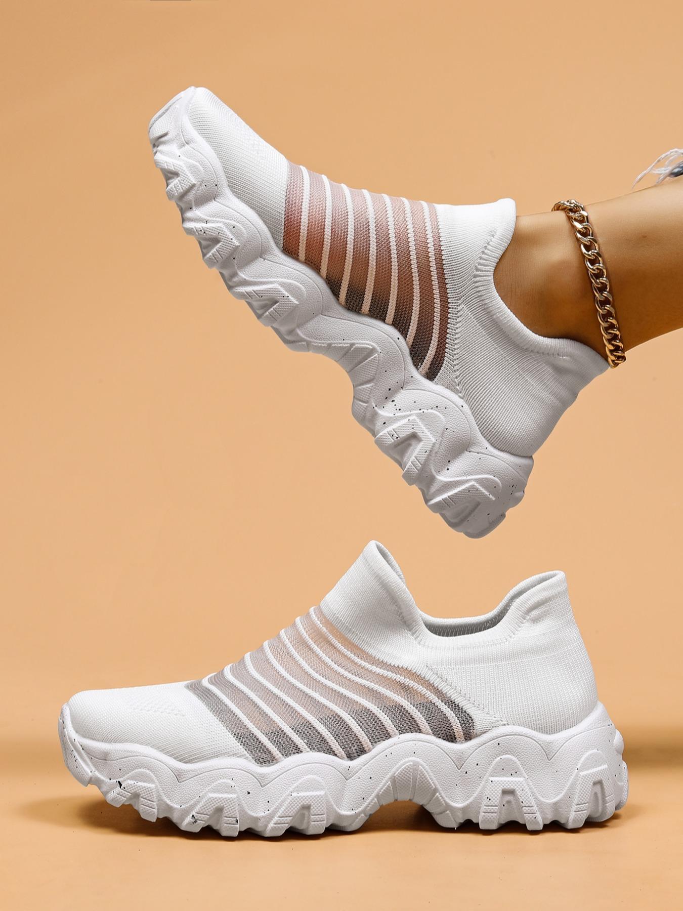 Women's Fashionable Breathable Mesh Sneakers, Casual Comfortable Sports Running Shoes, Female All-match Round Toe Shoes for Daily Wear, Athletic Running Shoes