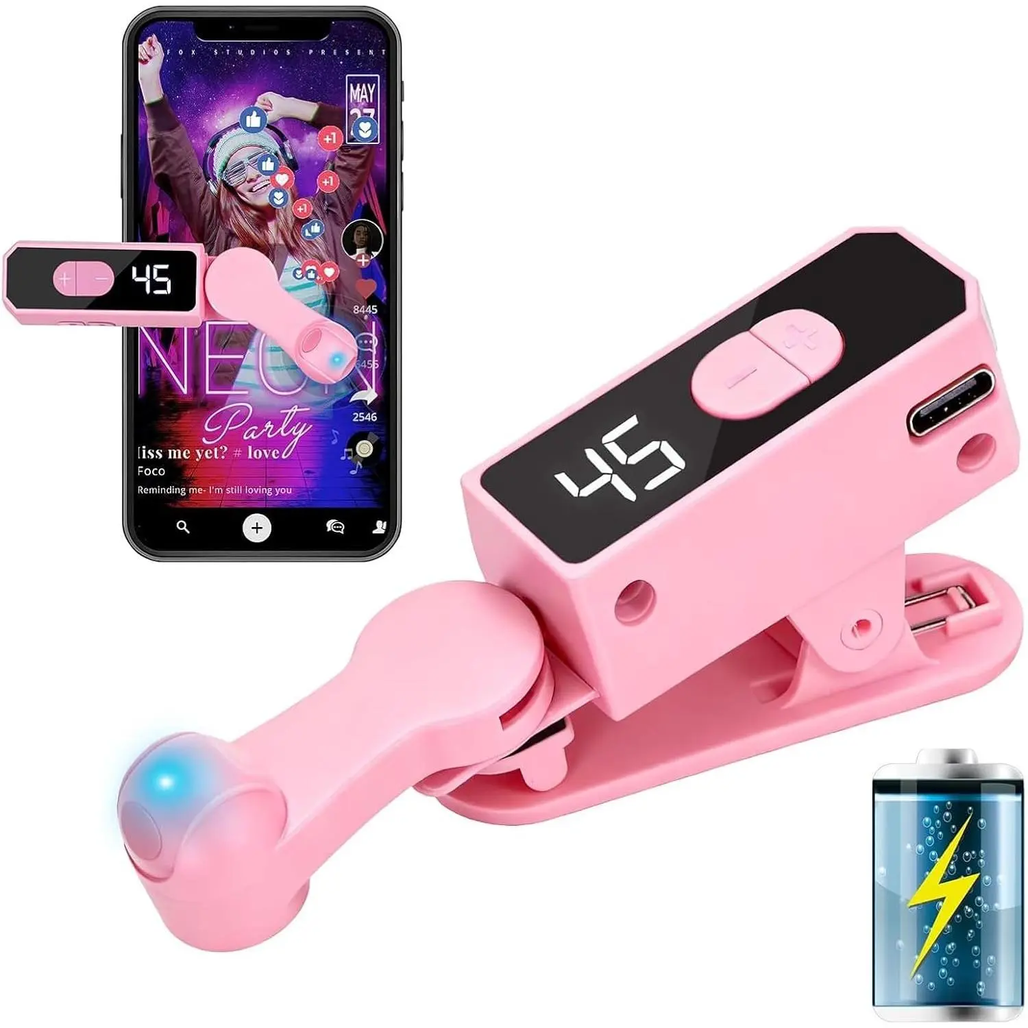 Auto Clicker Smart Tapper for iPhone iPad Android TikTok - Auto Touch Device with 107 Adjustable Speed, Rechargeable,Wireless,Instant Clicker for Live Stream Likes, Social Media Tasks