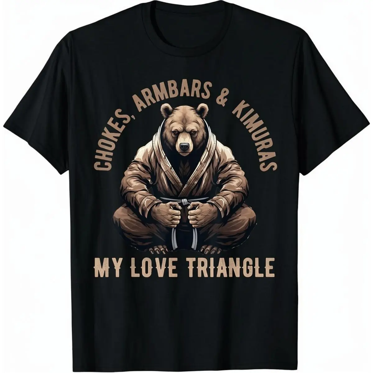100% Cotton Brazilian Jiu Jitsu (BJJ) Grappling T-Shirt for Men, Casual Streetwear Short-Sleeve Top, Tshirt
