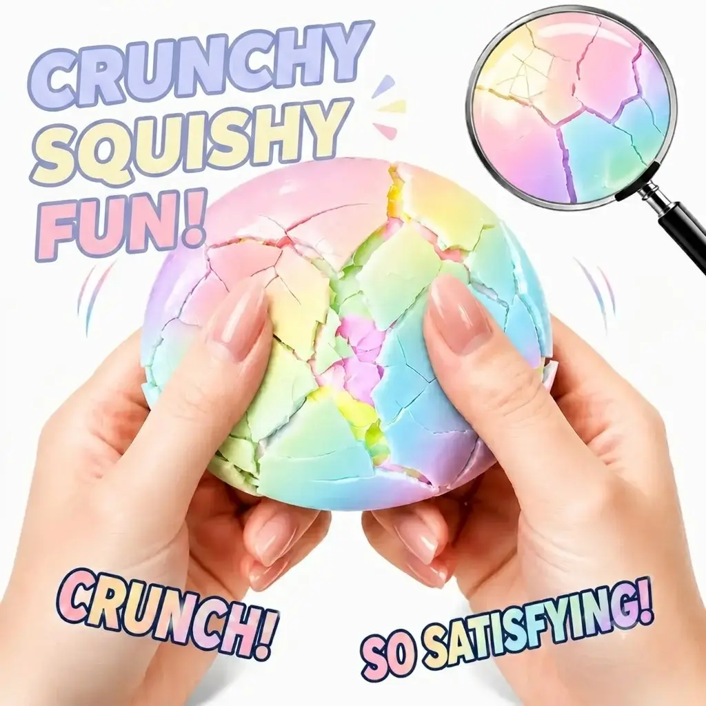 6PCS Crispy Sound Squeeze Stress Balls, Soft Sensory Toy for Anxiety Relief, Slow Rebound Pressure Release, Unisex Toy for Relaxation