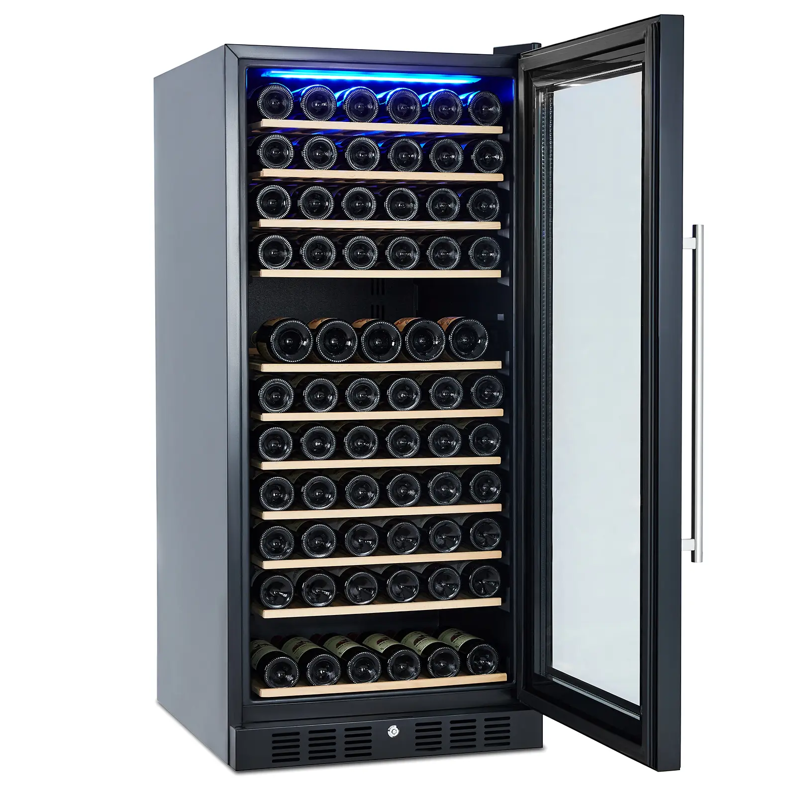 14/18/28/133 Bottle Wine Cooler, Freestanding Compressor Wine & Beverage Refrigerator with Premium Wooden Shelves, Digital Temp Control, Quiet Low Noise for Red Wine, White Wine & Champagne