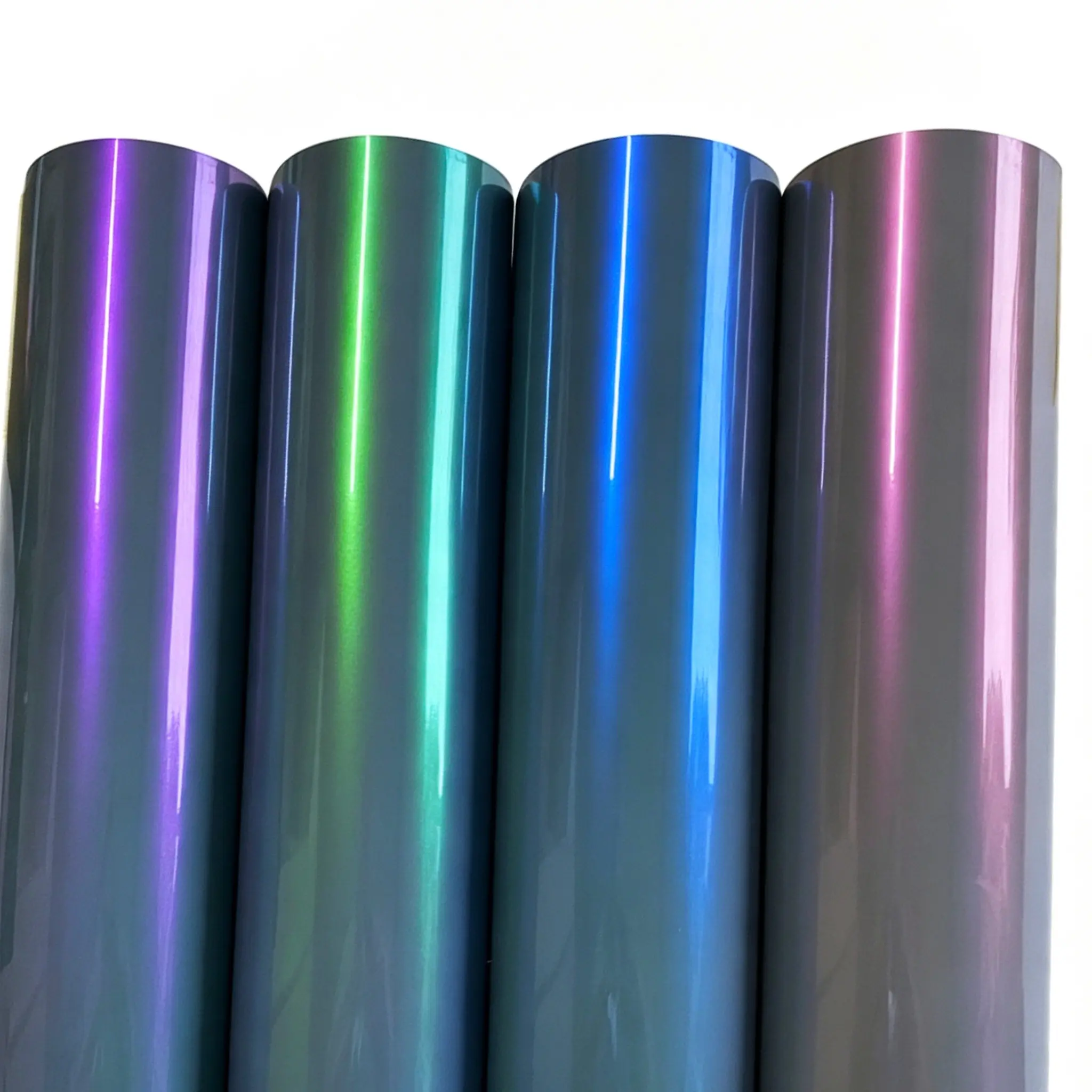 Premium PET Ultra Glossy Magic Dreamy Candy Metallic Vinyl Wrap Film Color Change Chameleon Grey to Red Blue Purple With Air Release Self Adhesive Car Motorcycle DIY Sticker Decal