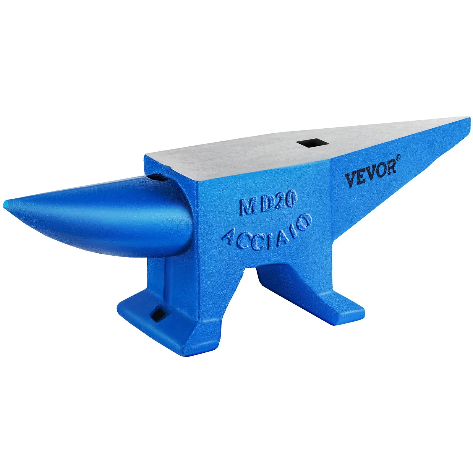 【toolupgrade】VEVOR Single Horn Anvil 44Lbs Steel Anvil Blacksmith for Sale Forge Tools and Equipment Anvil Rugged Round and Square Hole Horn Anvil Blacksmith Jewelers Metalsmith Blacksmith Tool