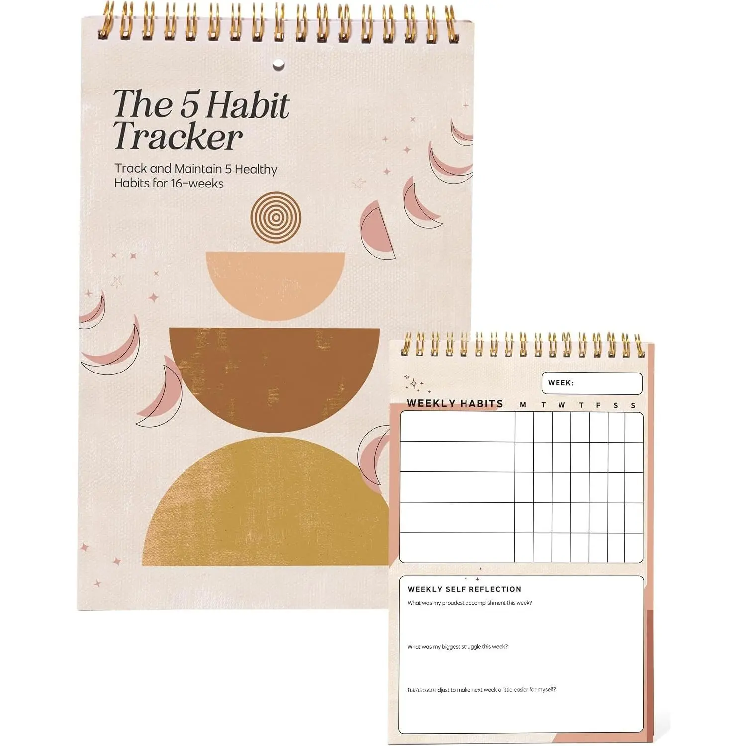 Weekly Habt  Journal - 17-Week Goal Planner & Self-Care Journal - Spral-Bound  & Productvty  - Daly, Weekly, and Monthly Habt Calendar