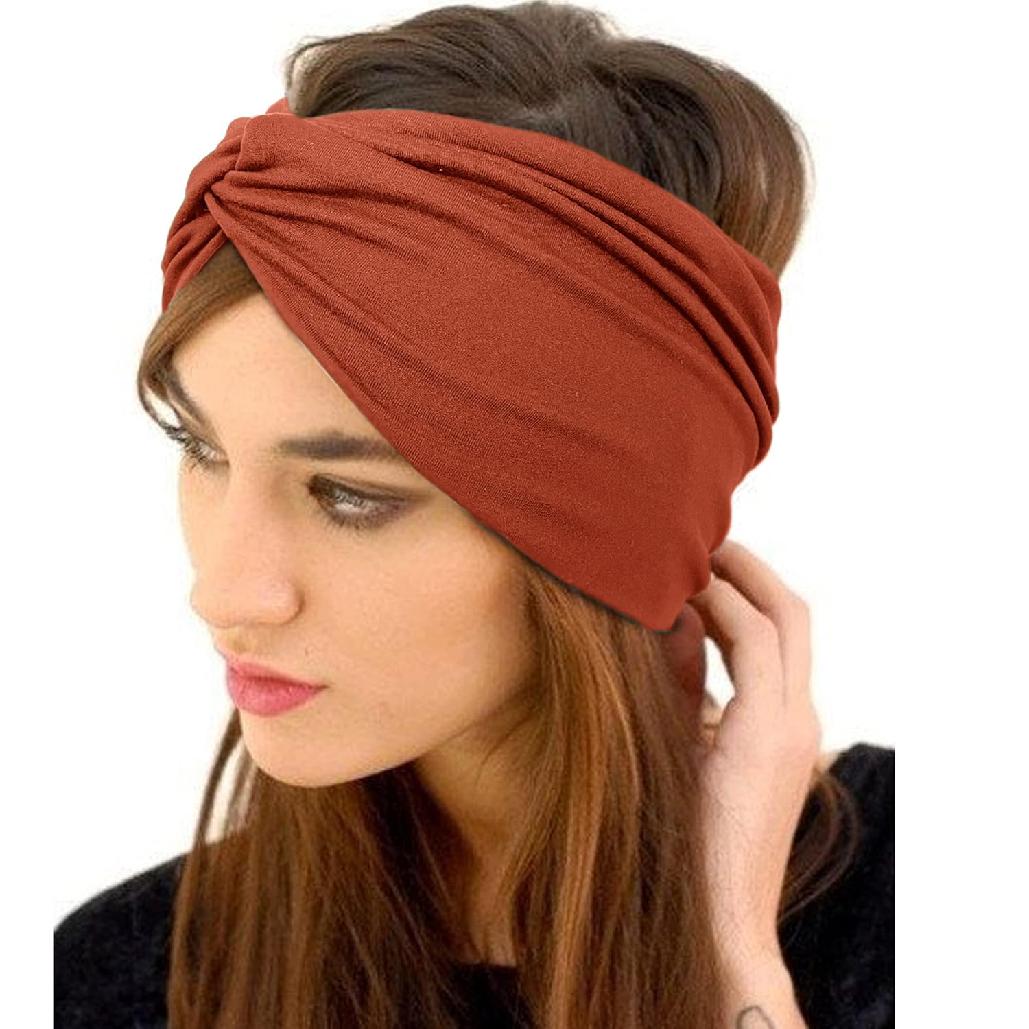 10Pcs/Pack Women Headbands African Wide Hair Wrap Turban Twist Headband for Women Large Sport Workout Stretch Non-slip Big Hair Bands