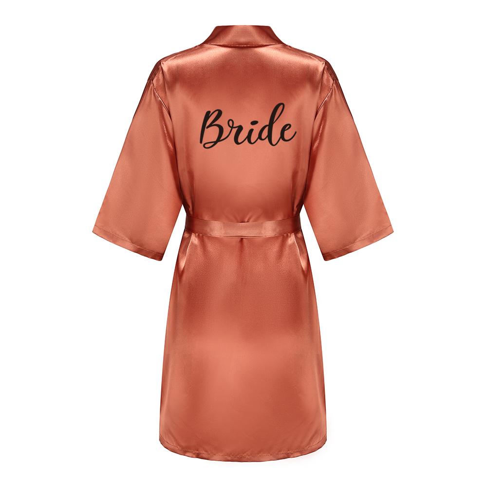 Satin Silk Robes Plus Size Wedding Bathrobe Bride Bridesmaid Mother Maid of Honor Gown Women Clothing Sleepwear Caramel