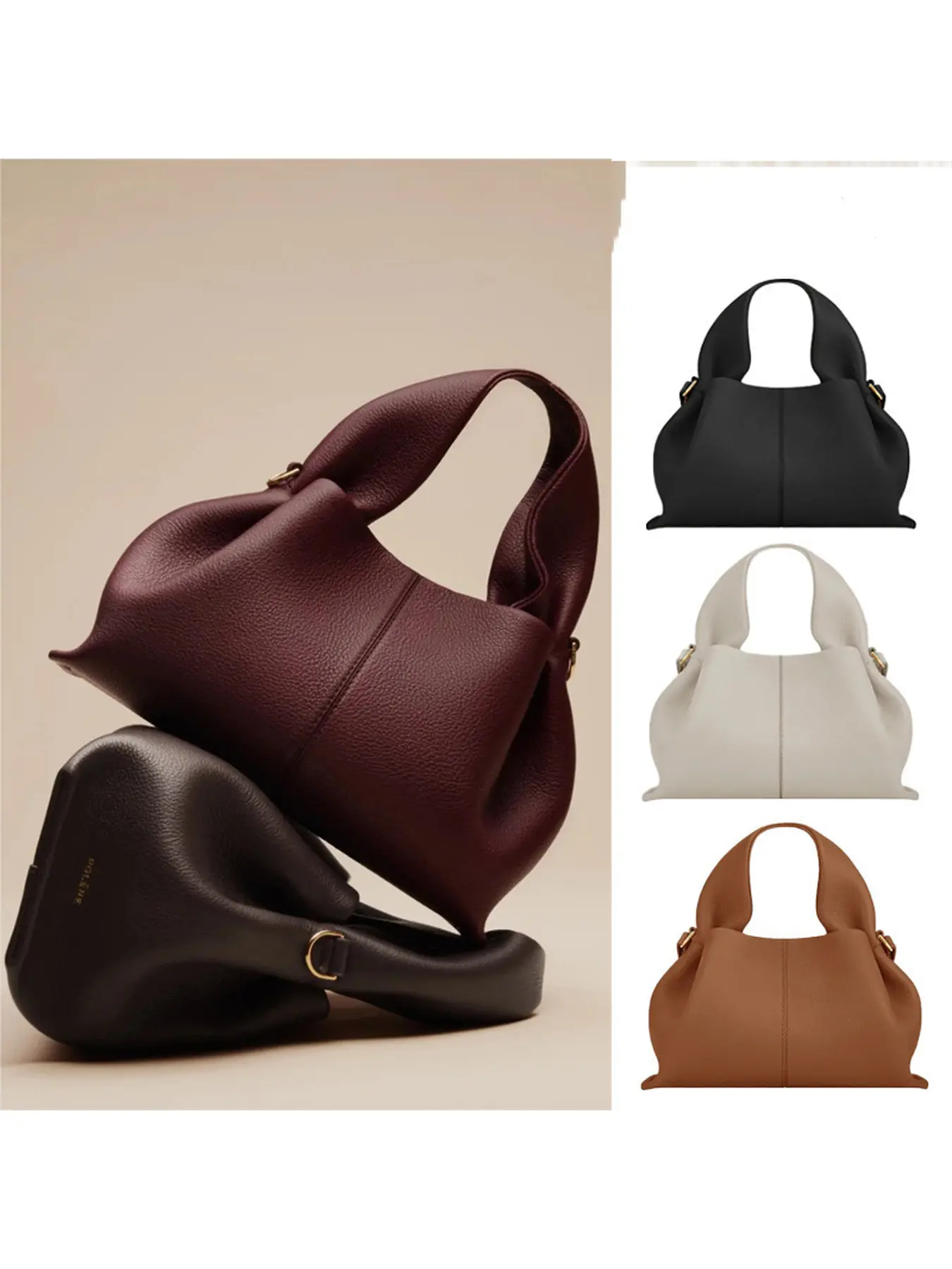 Cloud Bag New Soft Leather Fashionable Versatile Commuting Large Capacity Handbag Shoulder Crossbody Bag
