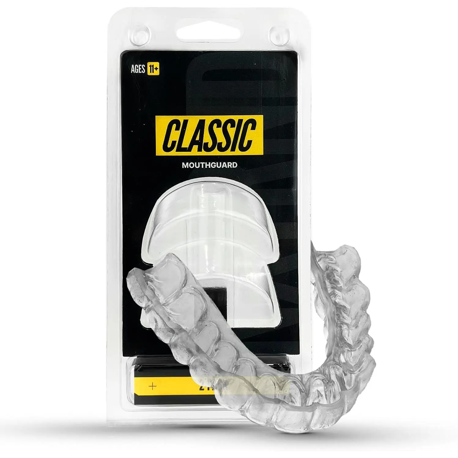 2 Pack Classic Mouthguard, Custom Fit Sports Mouthpiece for Football, Boxing, MMA, Basketball, Hockey, Lacrosse, Youth & Adult (Transparent)