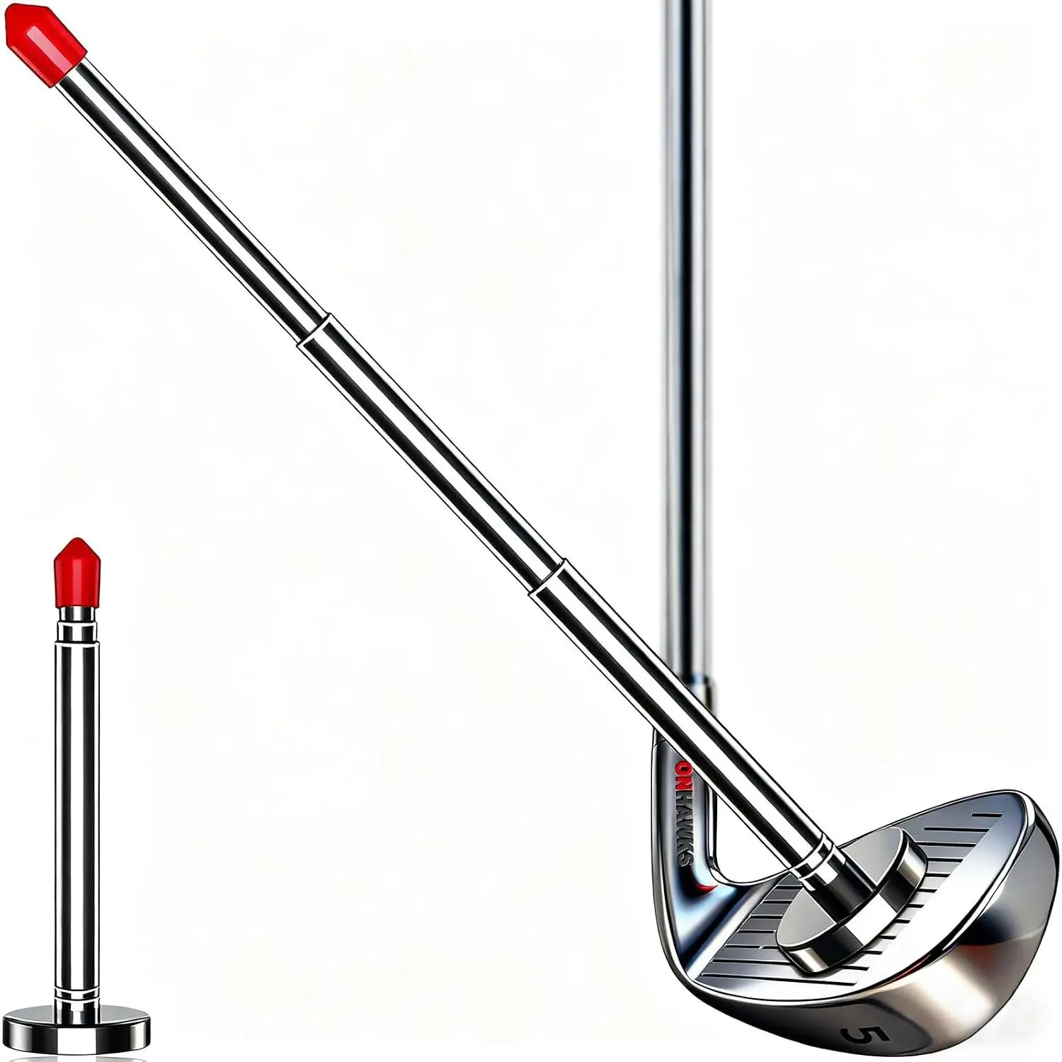 Golf Alignment Rods - Club Alignment Sticks with Telescopic  Corrector Trainer Aid Tools Help Visualize and  Your Golf Shots Club,Swing Aim Practice Accessories Golf Gifts