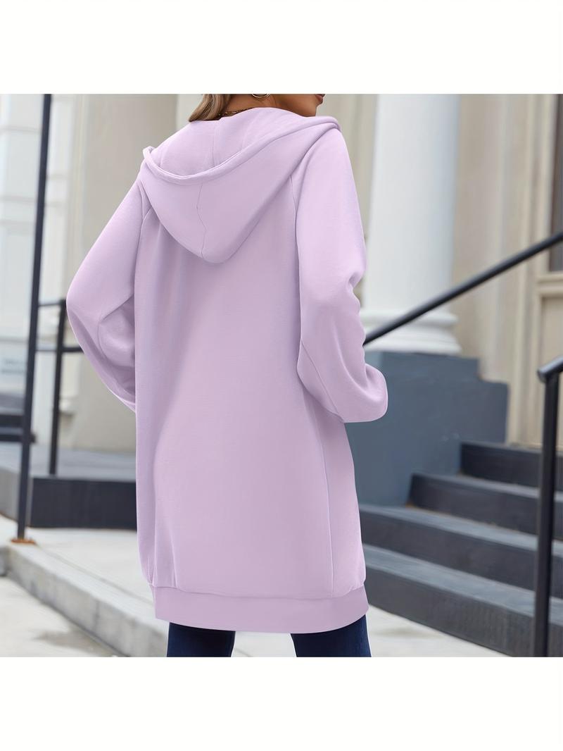 Women Casual Zip up Fleece Hoodies TunicSweatshirt Long Hoodie Jacket S-XXLFall&Winter New Arrivals