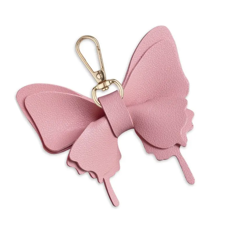 [Butterfly Bag Charm] Butterfly Bag Pendant Keyching Korean PU Leather Butterfly Bag Charm Luggage Accessories, Purse Making