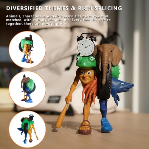 Italian Brainrot Action Figure Set, Tung Tung Sahur Tralalero Model, Fun Desktop Decorations Ornaments Toys for Kids and Fan