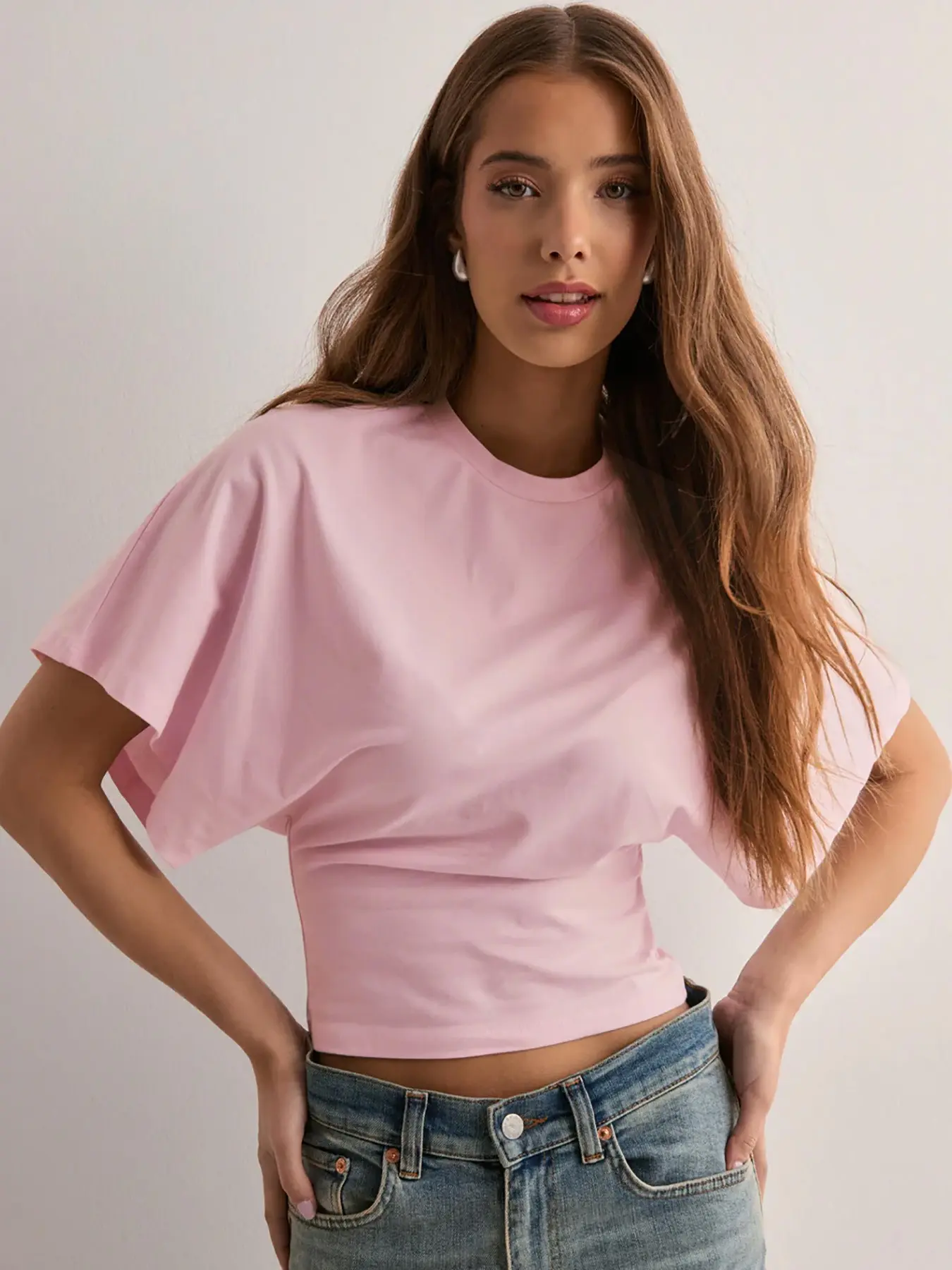 Women's Summer Wrap Top, Casual Short Sleeve Tie Back, Cinched Waist T-Shirt, Trendy Boat Neck Blouse, Comfortable & Stylish