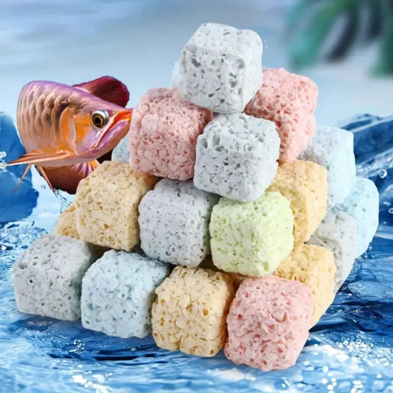1 bag of random color aquarium filter medium water purification bacteria cube nitrifying bacteria house fish tank nano filter material Filter Media