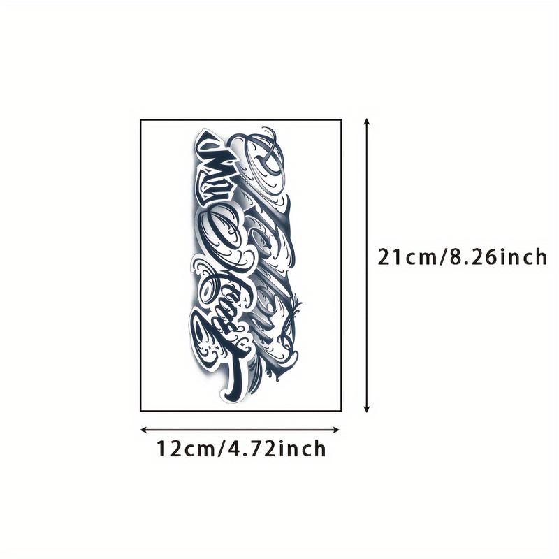 6 sheets Large temporary tattoos men,,fake tattoos,Containing 1 One Mexican Style Font Elements and 5 Random Styles, Lasting for 7-15 Days, long lasting temporary tattoo arm,Herbal Tattoo Stickers,tatuajes temporales,realistic temporary tattoos