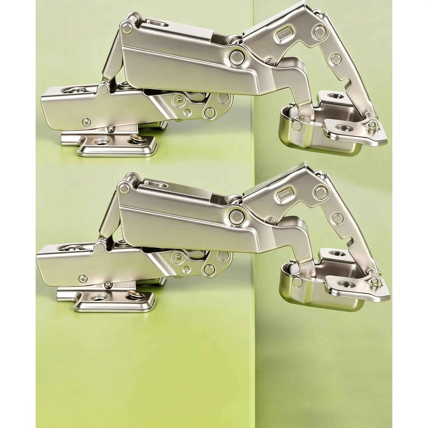 2-Pack 165  Frameless Corner Door Hinges, Soft Close * Full Cover |   Cabinet Hinge Soft Close Slow Hydraulic Hinge Adjustable - Corner Cabinet Wardrobe Folding Cabinet Door