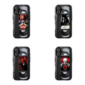 Retro VHS Tape Phone Case – Chucky, Ghostface, Pennywise & Jason| Classic Horror Movie Durable phone case for iPhone 12, 13, 14, 15, 16, 17 Pro Max, Pro, Plus, and 17 Air,the perfect gift for her or him, ideal for parties.