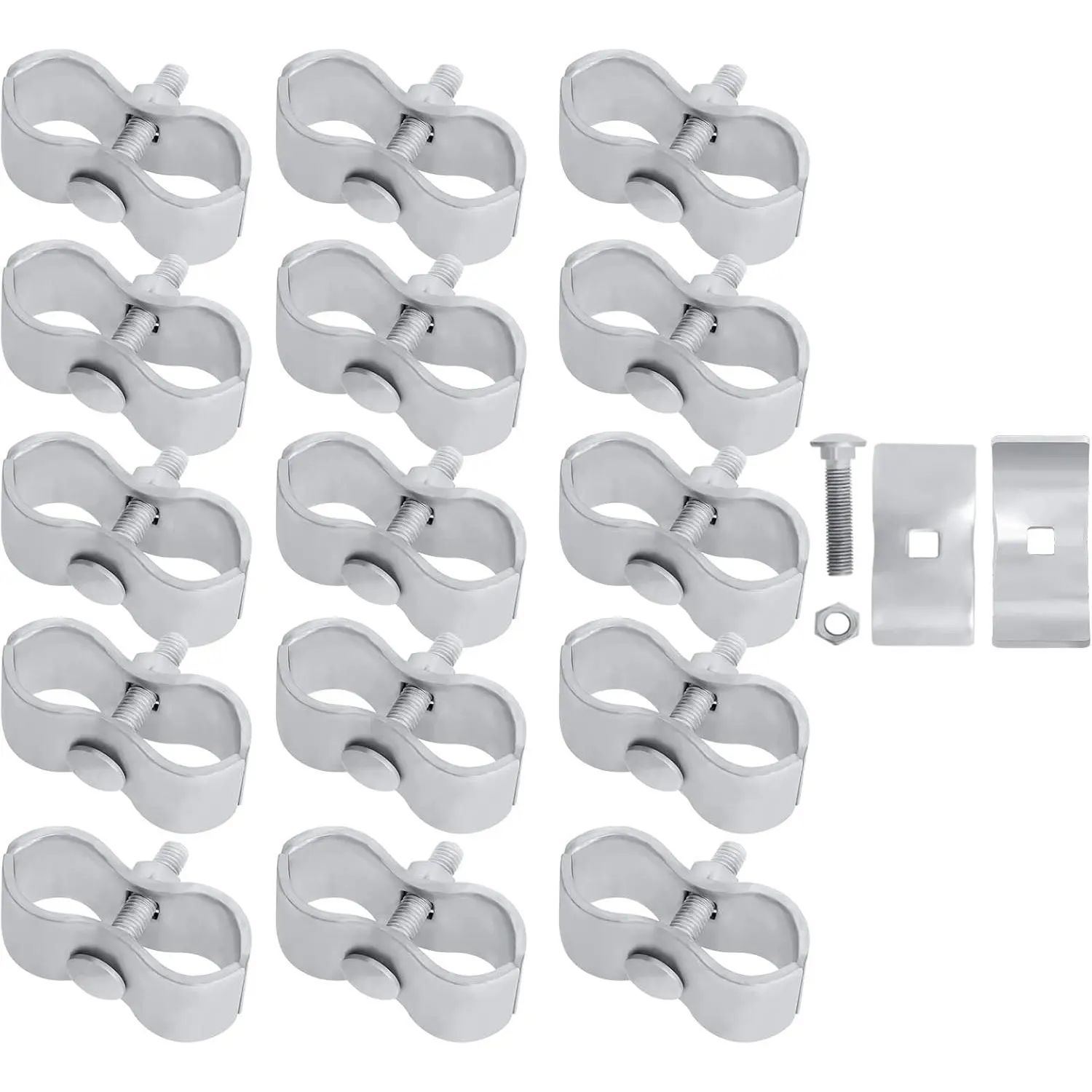 16 Sets Dog Kennel Panel Clamps Chain Link Fence Clamps 1-3/8'' Fence Parts Temporary Galvanized Fence Ties for 32mm Pipe Panel Frames