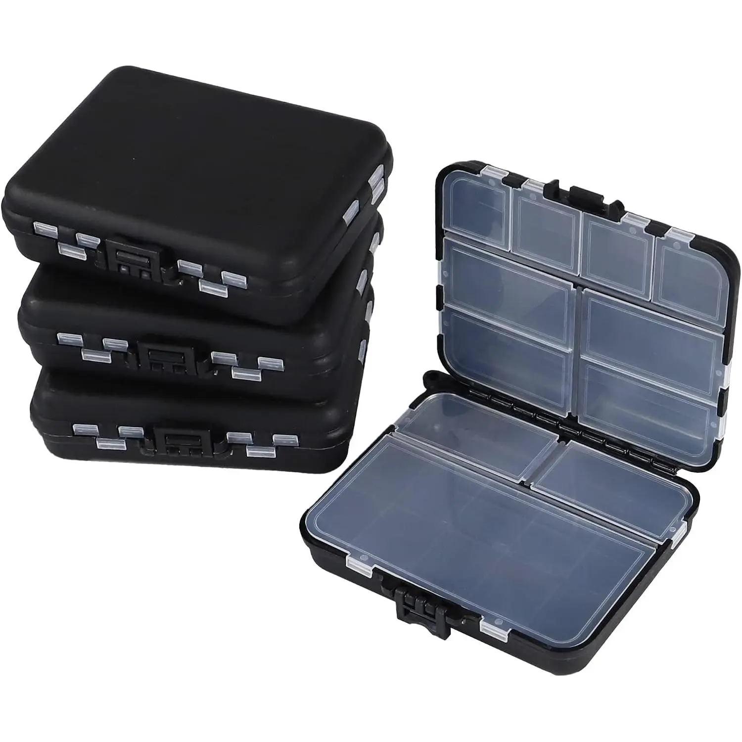 Small Tackle Box Organizer 4 Pack Mini Tackle Boxes Plastic Fishing Organizer Tackle Storage Containers Kayak Fly Boxes