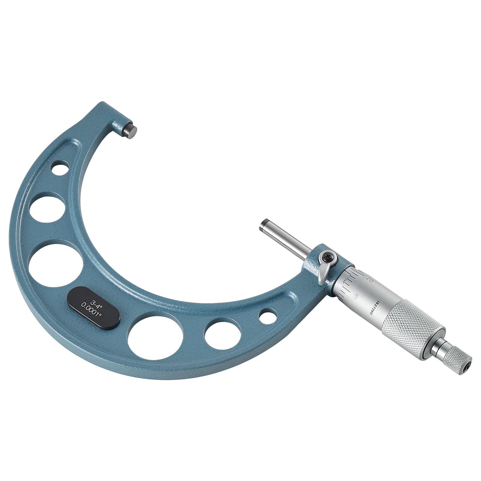 VEVOR 4 PCS Micrometer Set, 0-1"/1-2"/2-3"/3-4" Machinist Outside Micrometer, Ultra-Precision 0.0001 Accuracy, Professional Machinist Tools with Protective Case, for Metalworking & Engineering