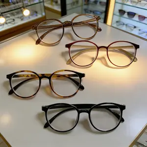 4-Pack Round Frame Anti-Blue Light Glasses for Men & Women, Lightweight Computer Eyewear, Blue Light Blocking Spectacles for Office Work, Gaming & Daily Screen Use