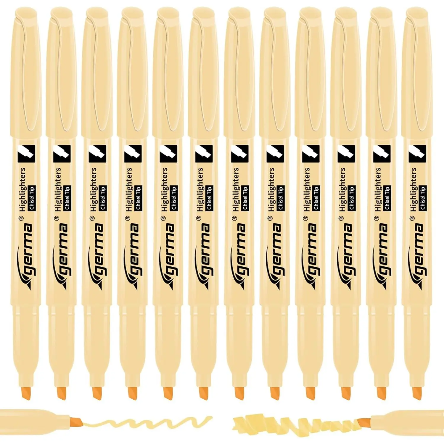 Yellow Highlighters 12 Pack, Mild Pastel Color, Chisel Tip Soft Highlighters, Quick-Drying, Cute Aesthetic Markers for Journaling,  Study, School Office Supplies