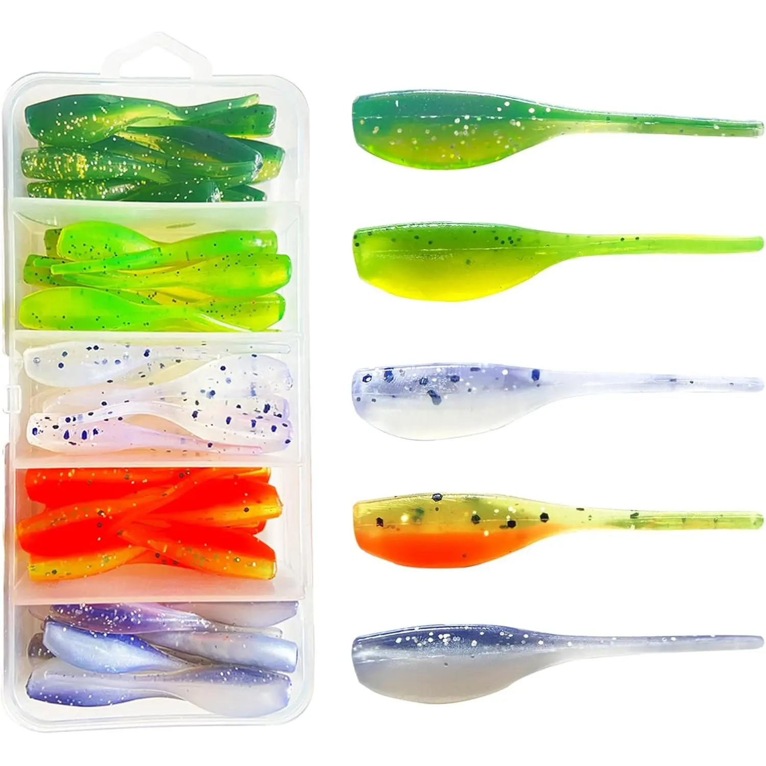 50 count Crappie Jigs Lure Set - 2in , Jig Heads & Hooks for Versatile